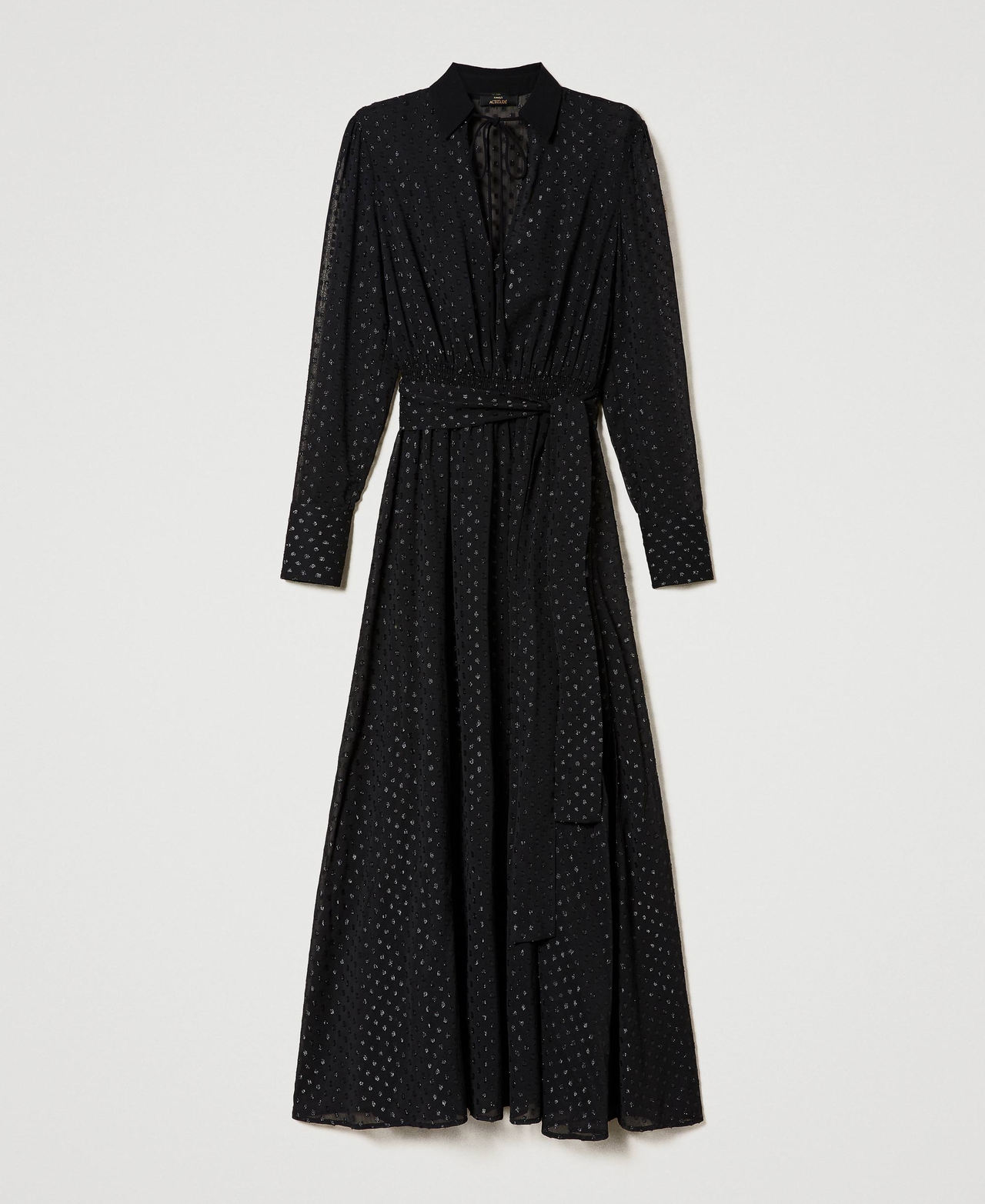 Robe longue en crêpe georgette fil coupé