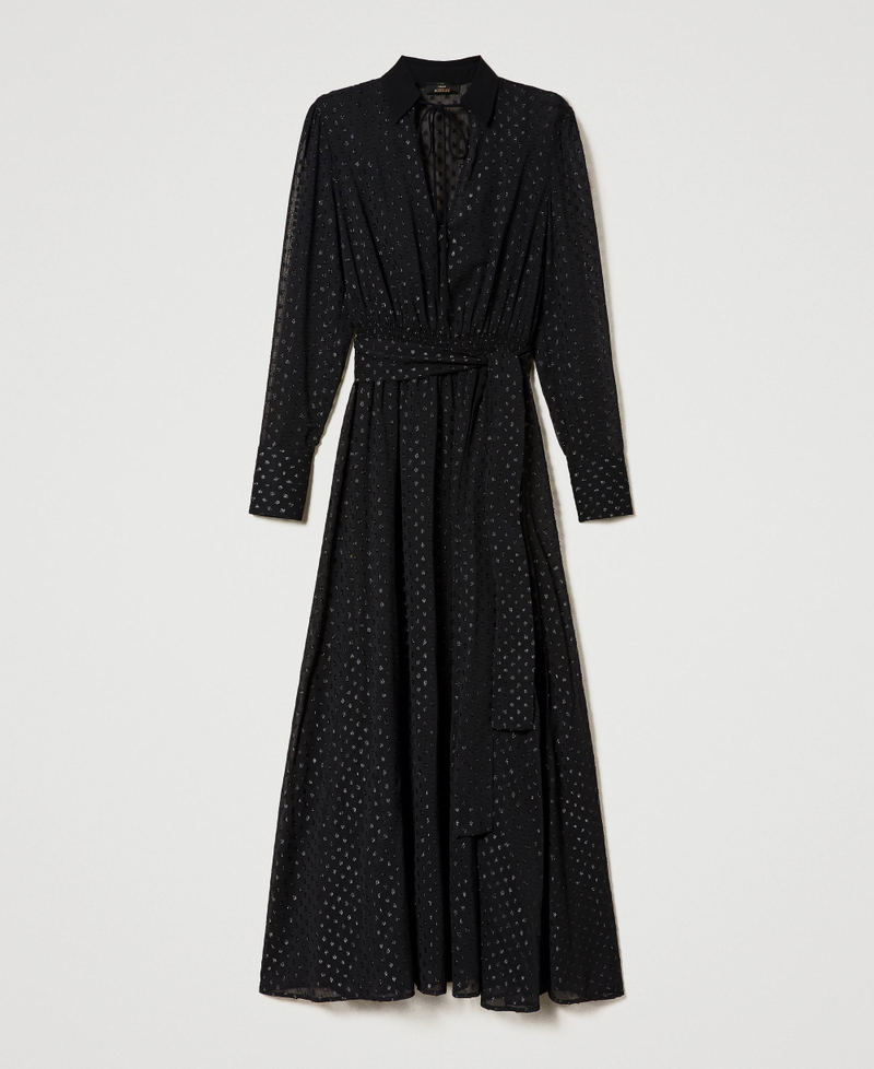 Robe longue en crêpe georgette fil coupé