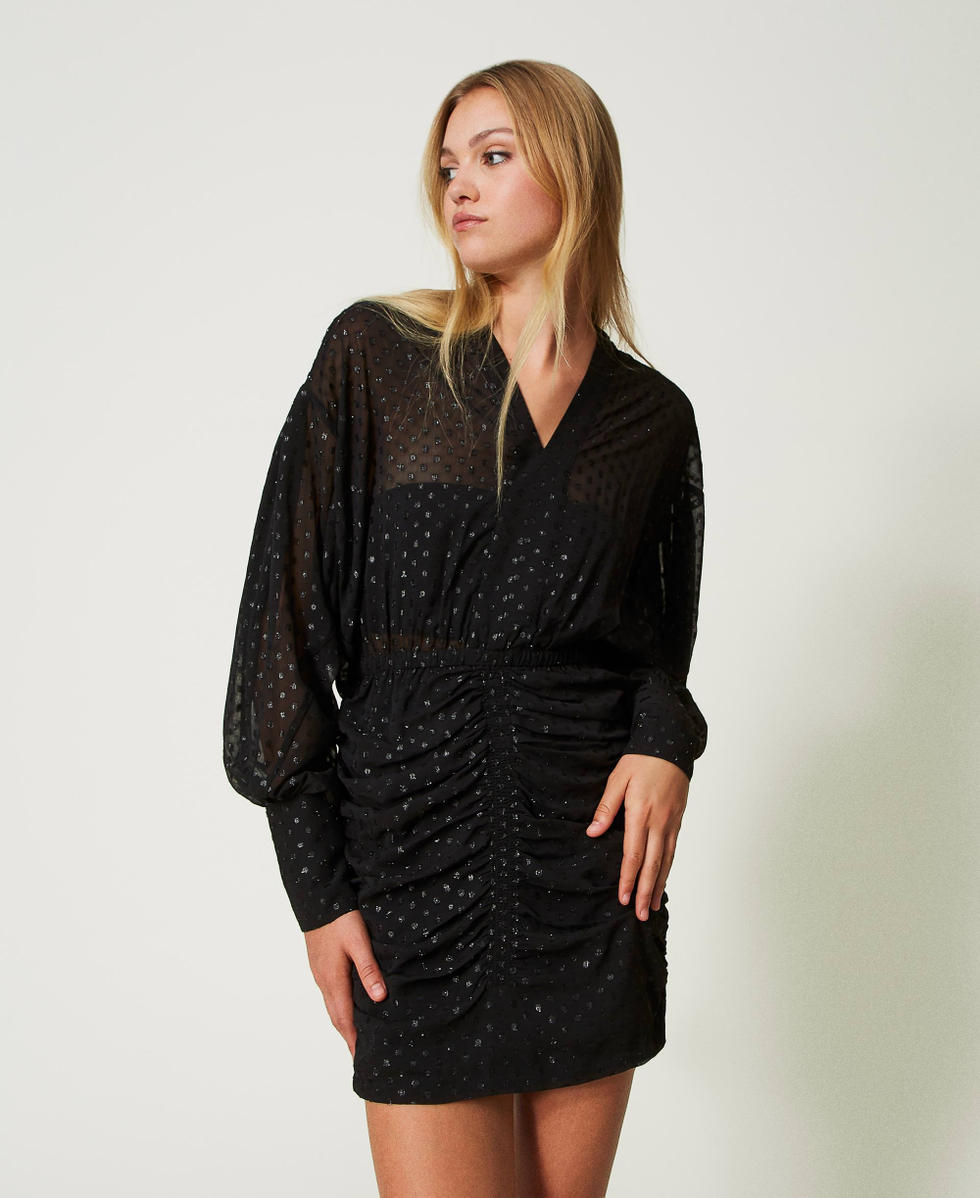 Short fil coup&eacute; georgette dress