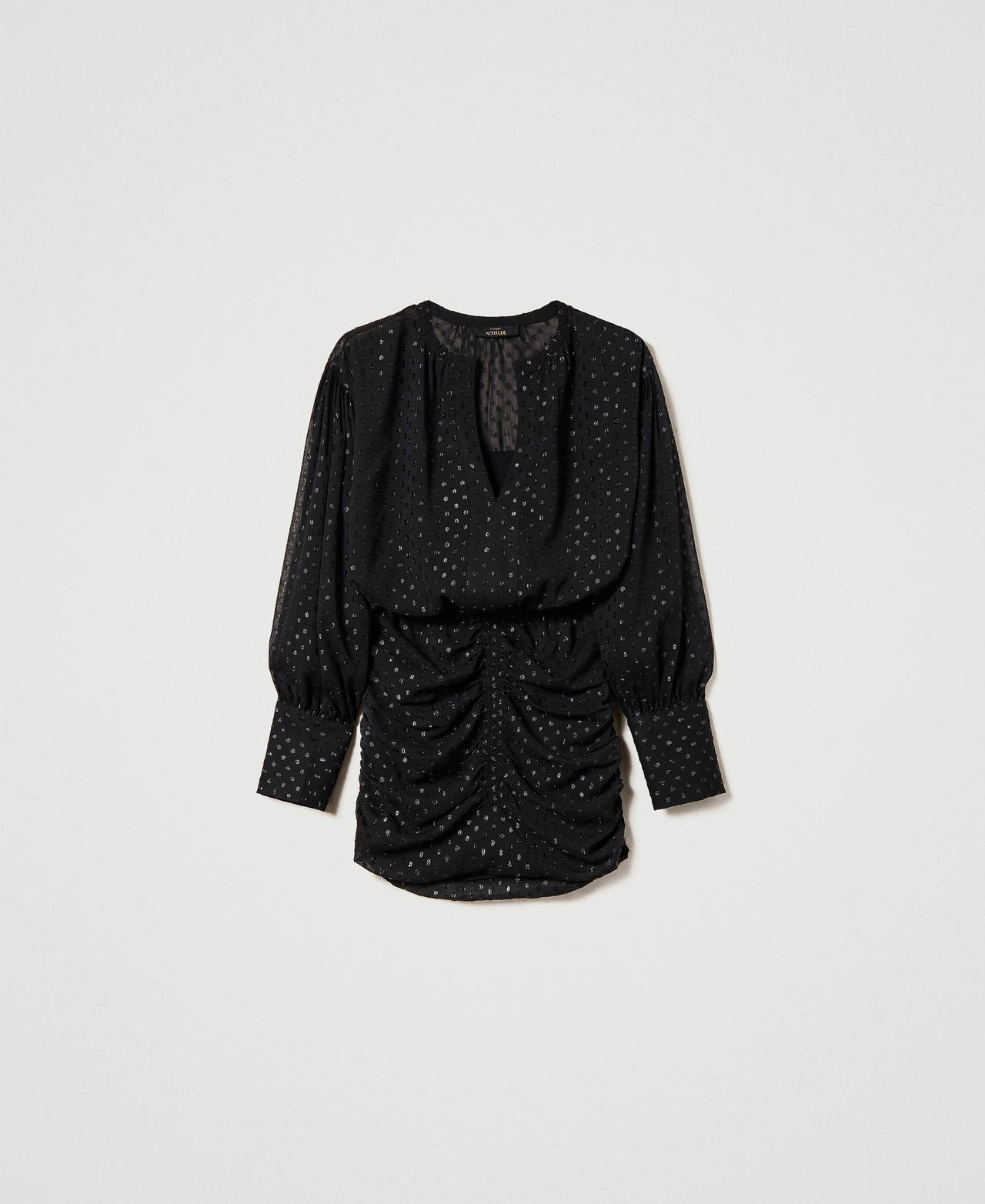 Robe courte en crêpe georgette fil coupé