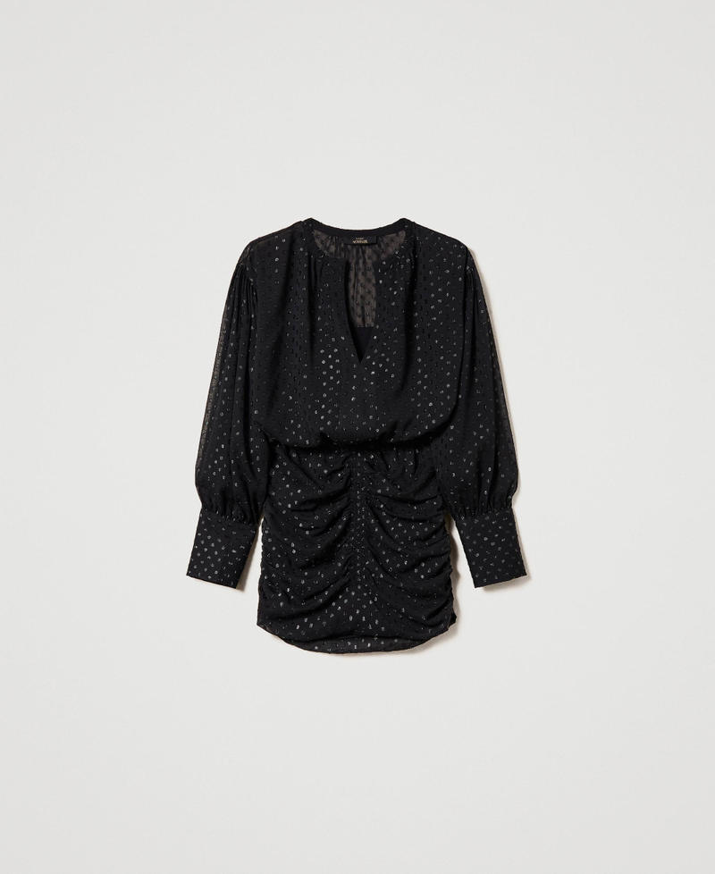 Robe courte en crêpe georgette fil coupé