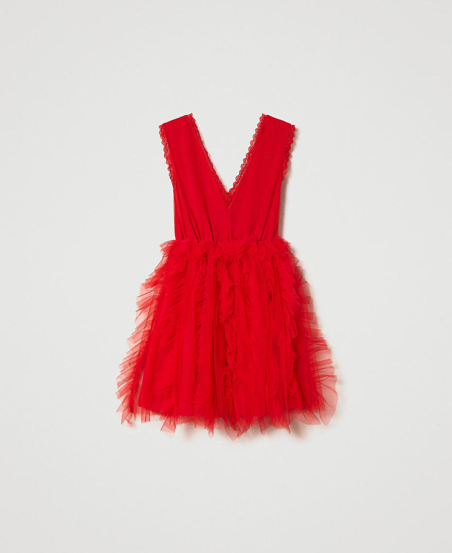 Robe courte en tulle avec volants