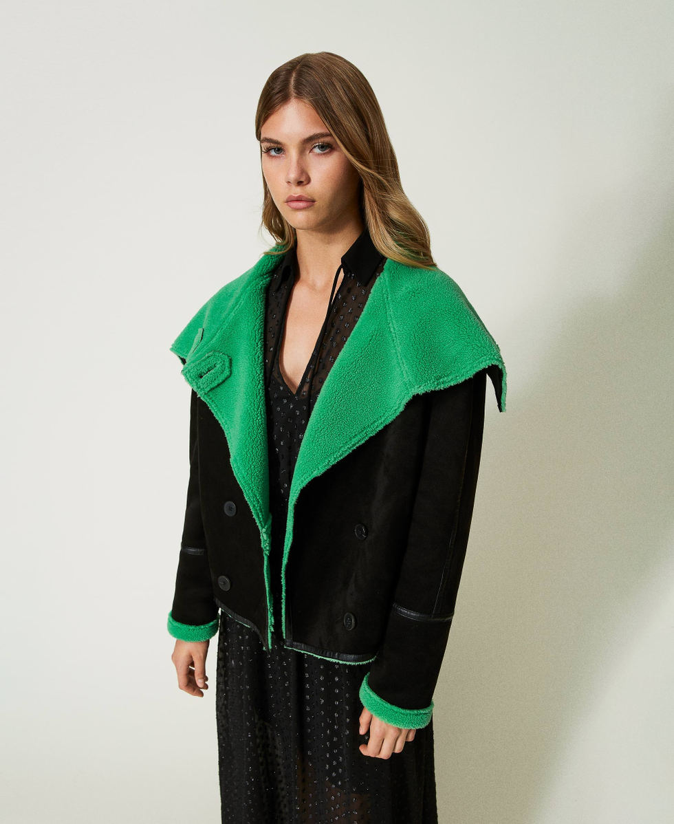 Double breasted suede jacket shop