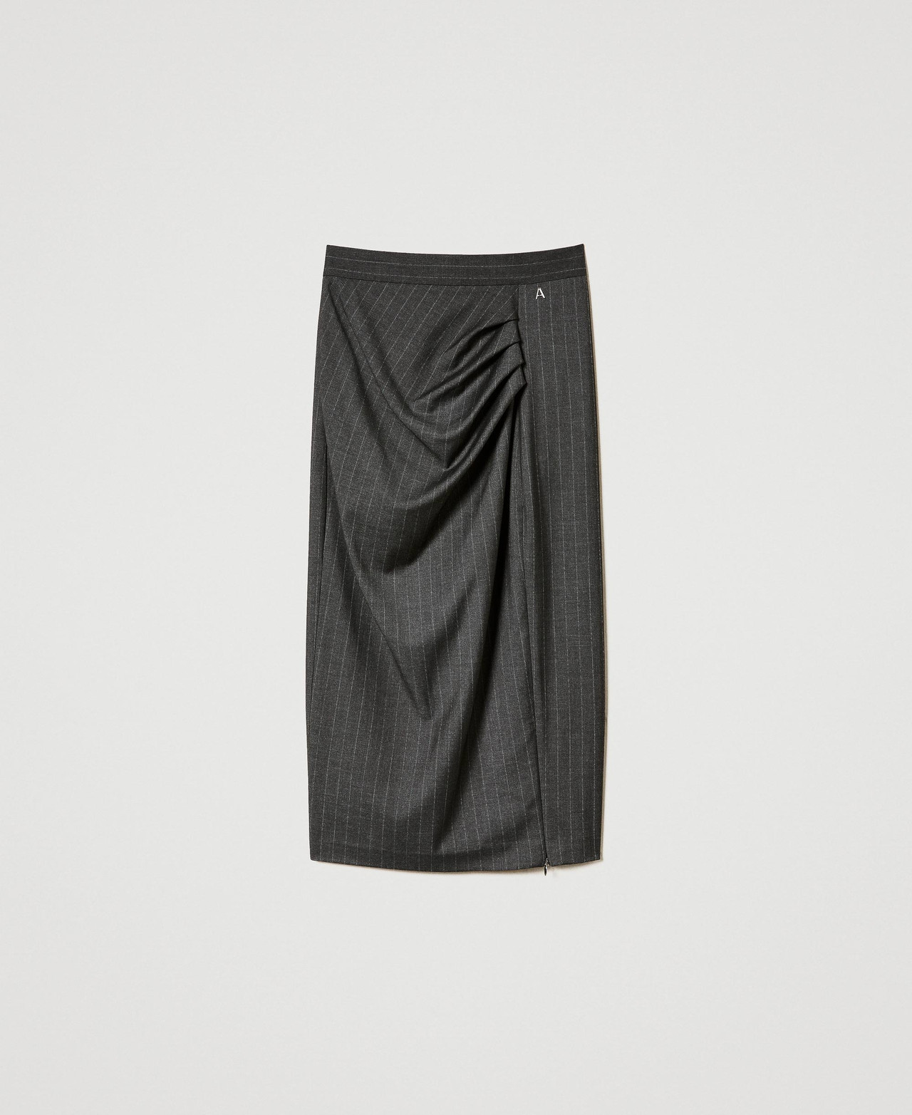 Jupe Réversible Aquascutum – Laine Rayée Bleu/crème – Taille 10 – Vintage