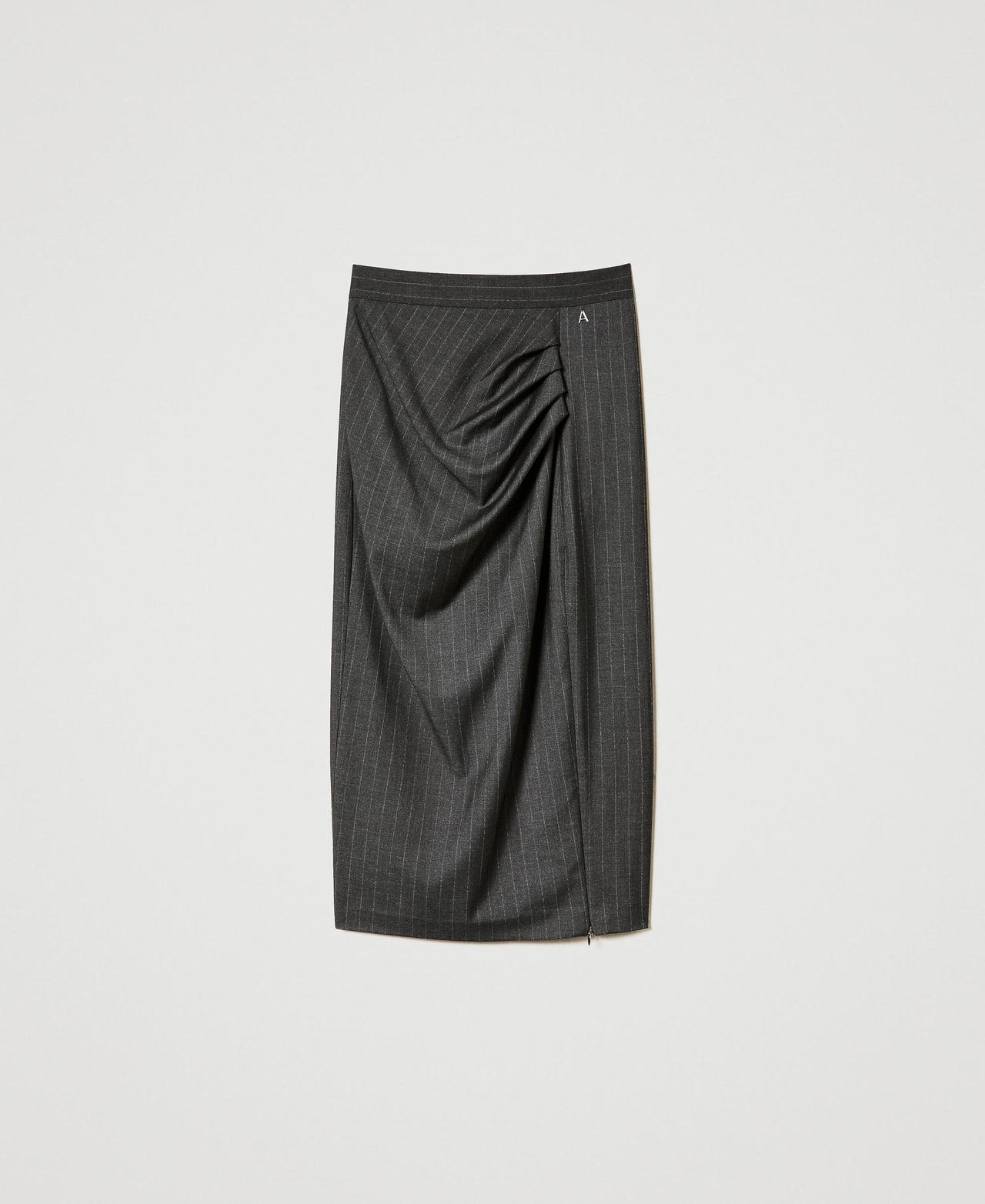 Pin stripe midi skirt