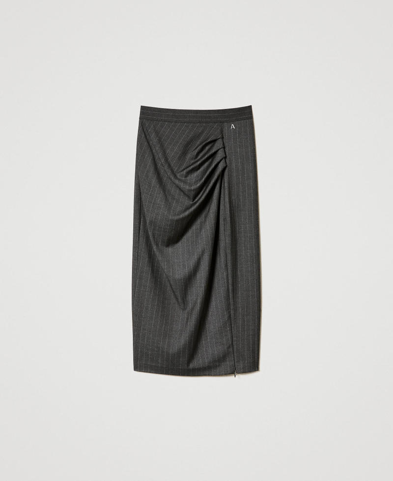 Pin stripe midi skirt