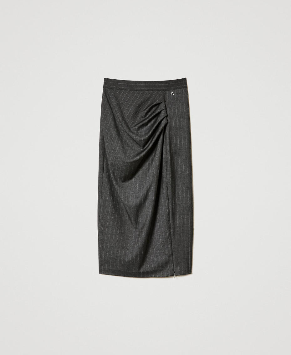 Pin stripe midi skirt