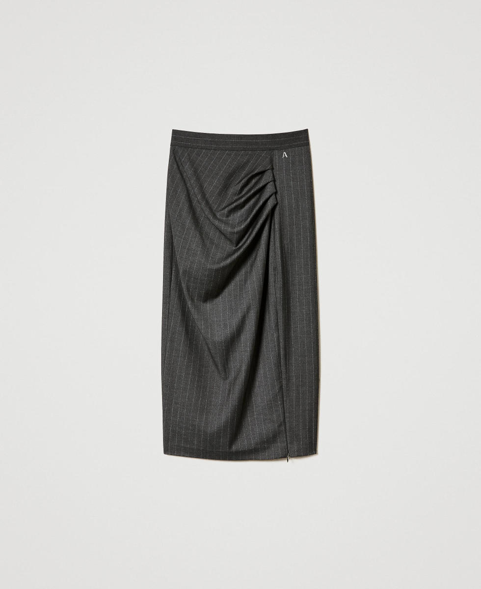 Pin stripe midi skirt