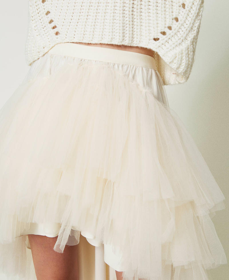 Asymmetric tulle skirt White Snow Woman 232AT2251_00282_05
