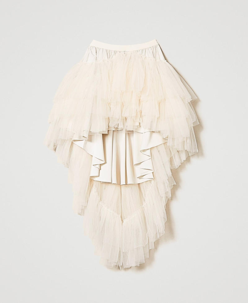 Asymmetric tulle skirt White Snow Woman 232AT2251_00282_S0