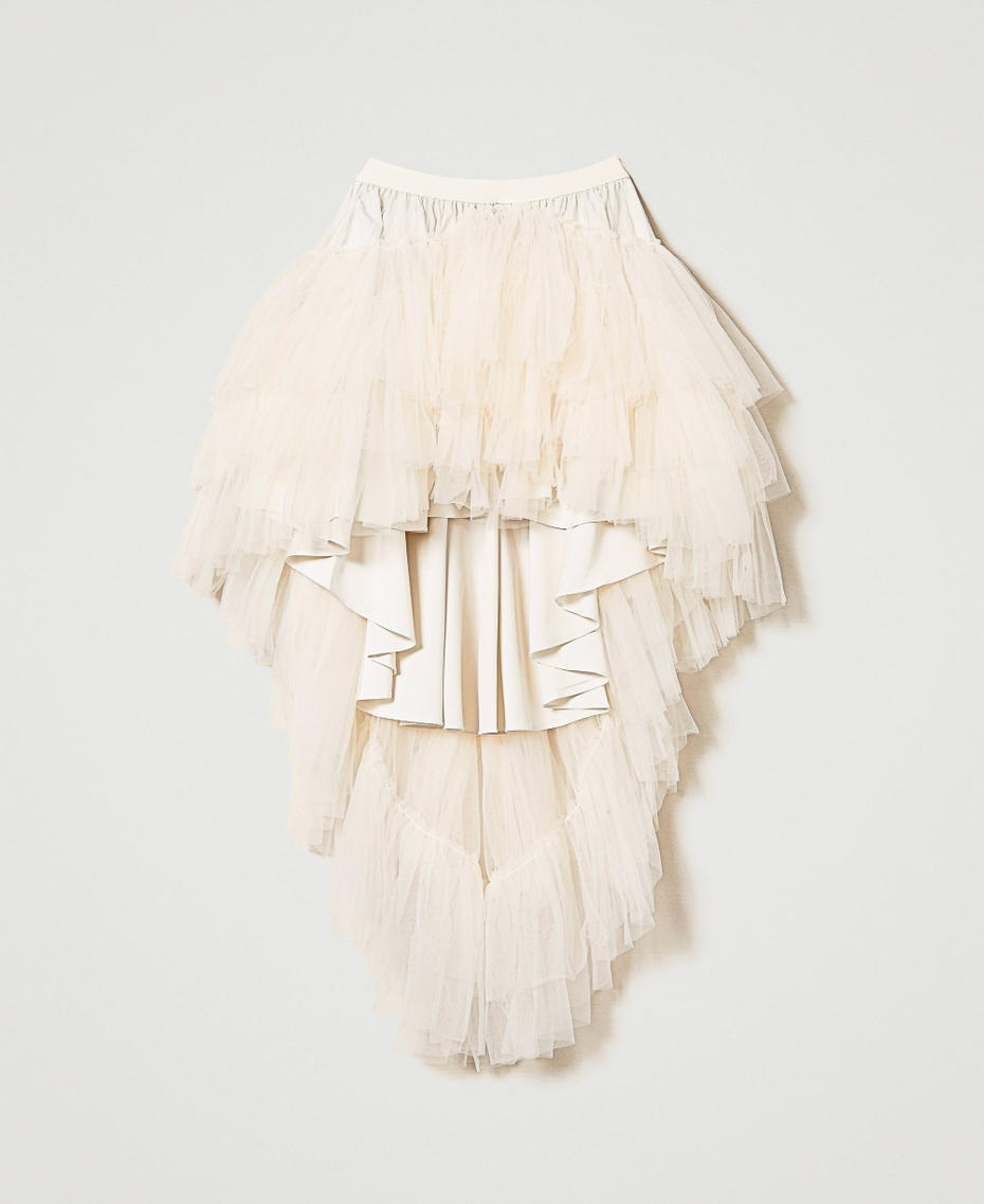 Asymmetric tulle skirt White Snow Woman 232AT2251_00282_S0