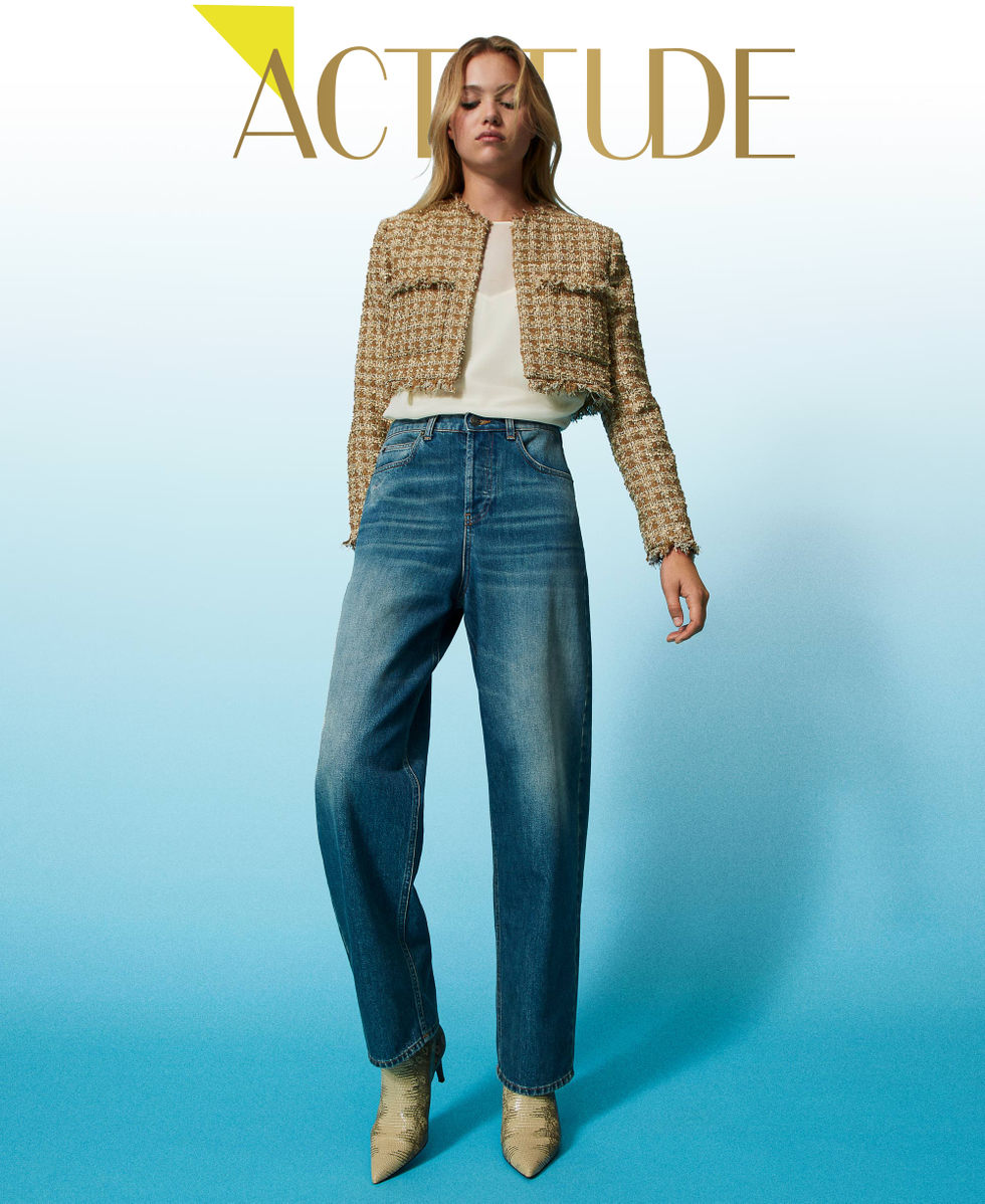 Five-pocket boyfriend jeans "Mid Denim" Blue Woman 232AT2291_01611_01