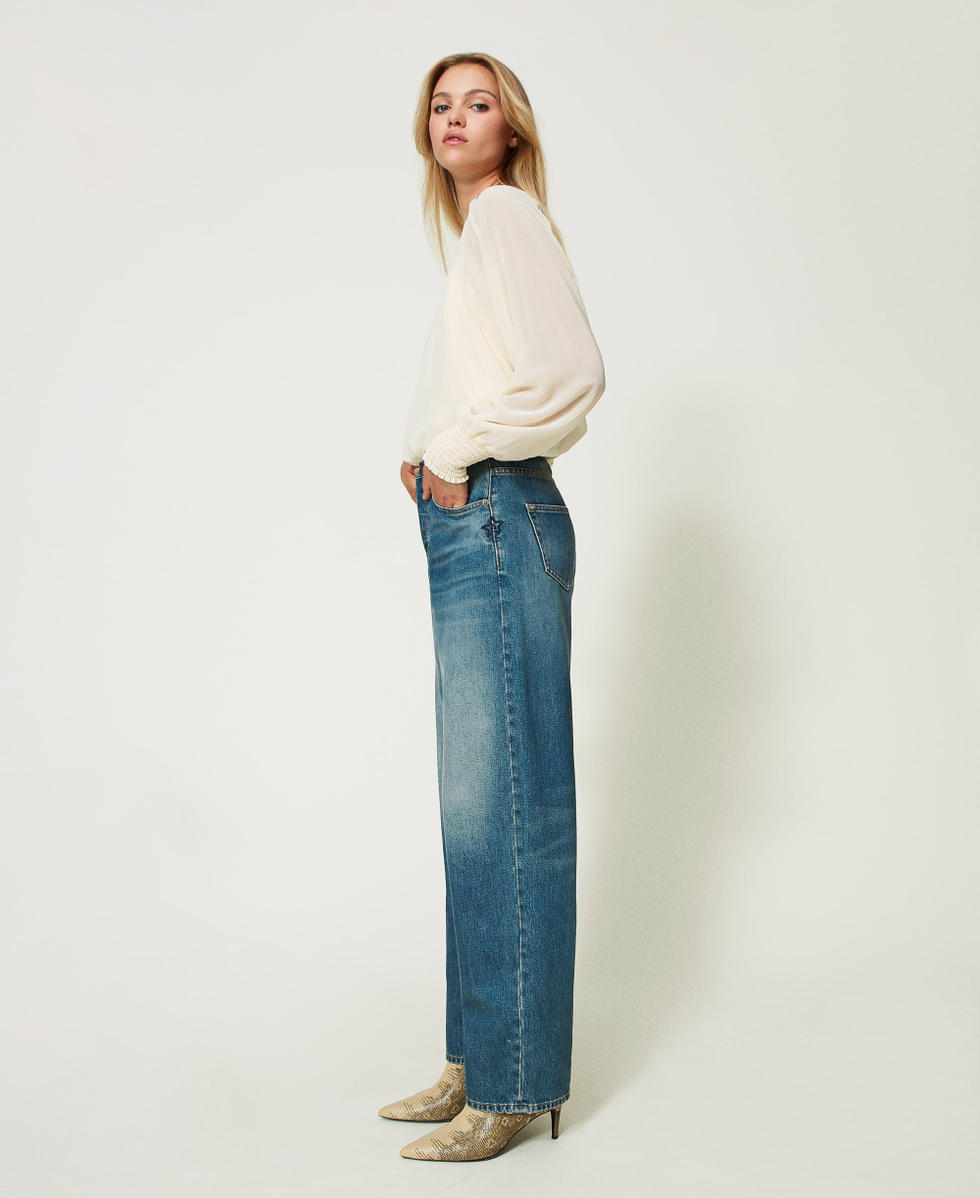 Five pocket boyfriend jeans Woman Blue TWINSET Milano