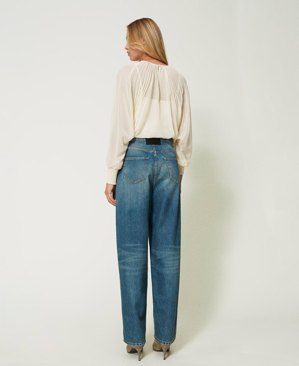 Five-pocket boyfriend jeans Woman, Blue