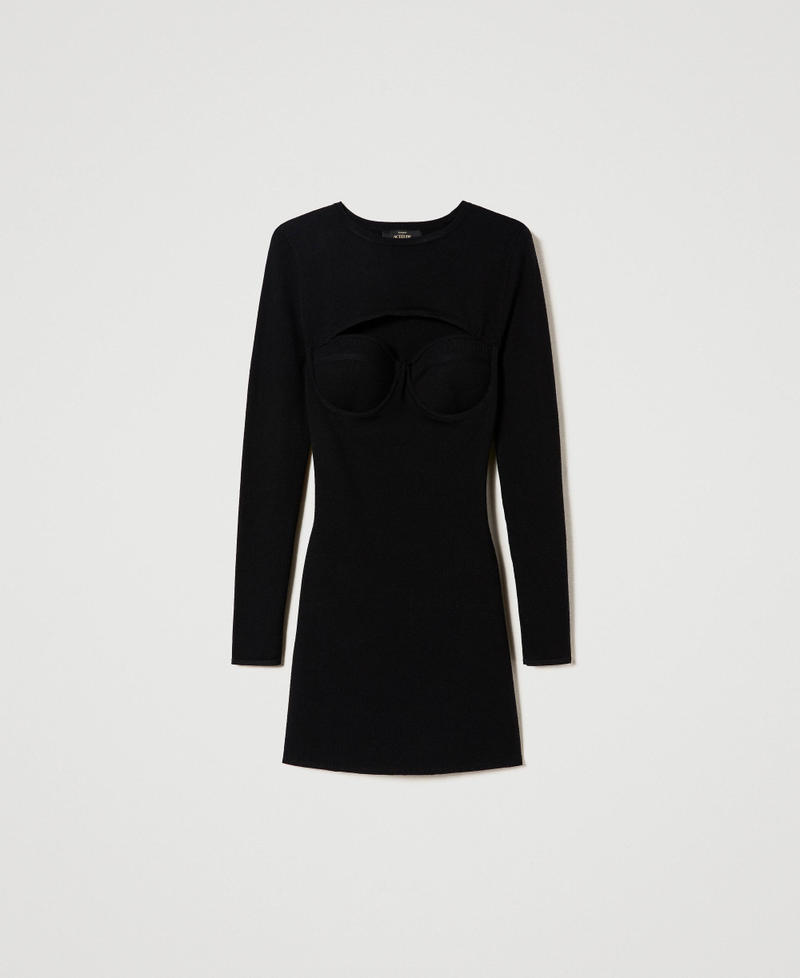 Fitted knit dress Black Woman 232AT3040-0S