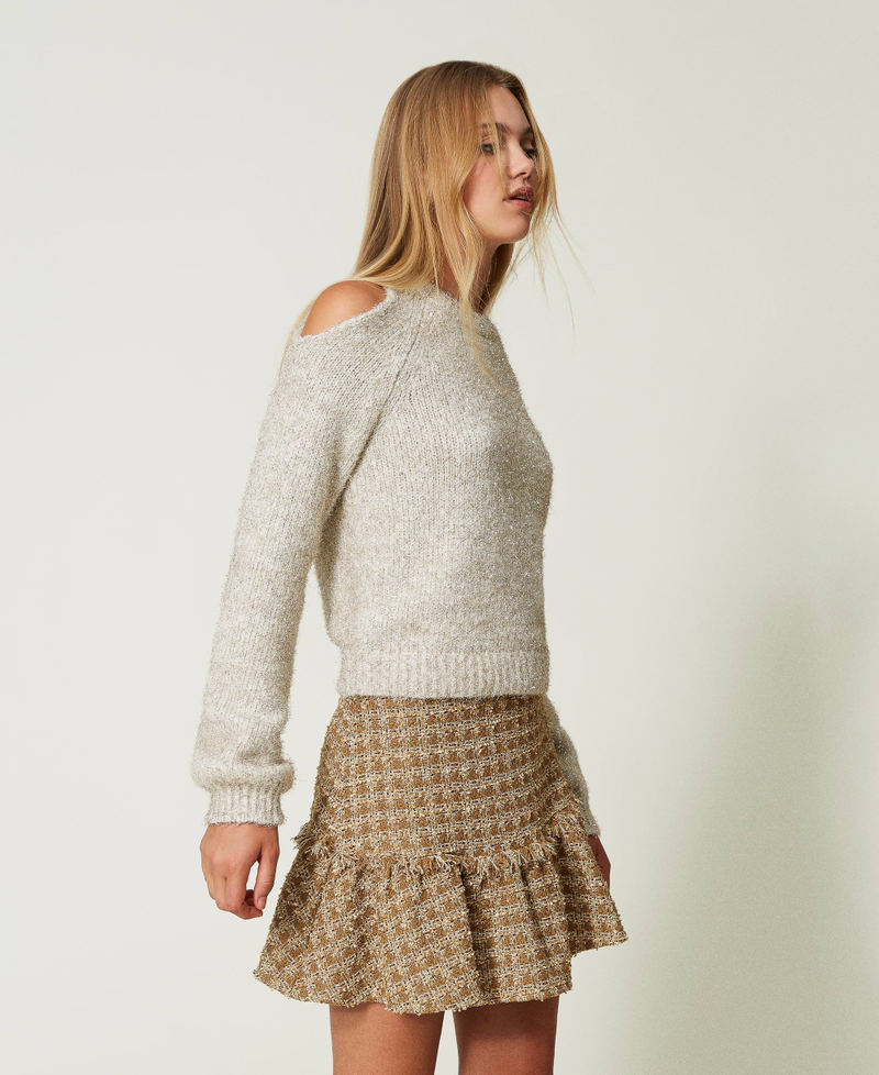 Pull en fil lurex avec ajours