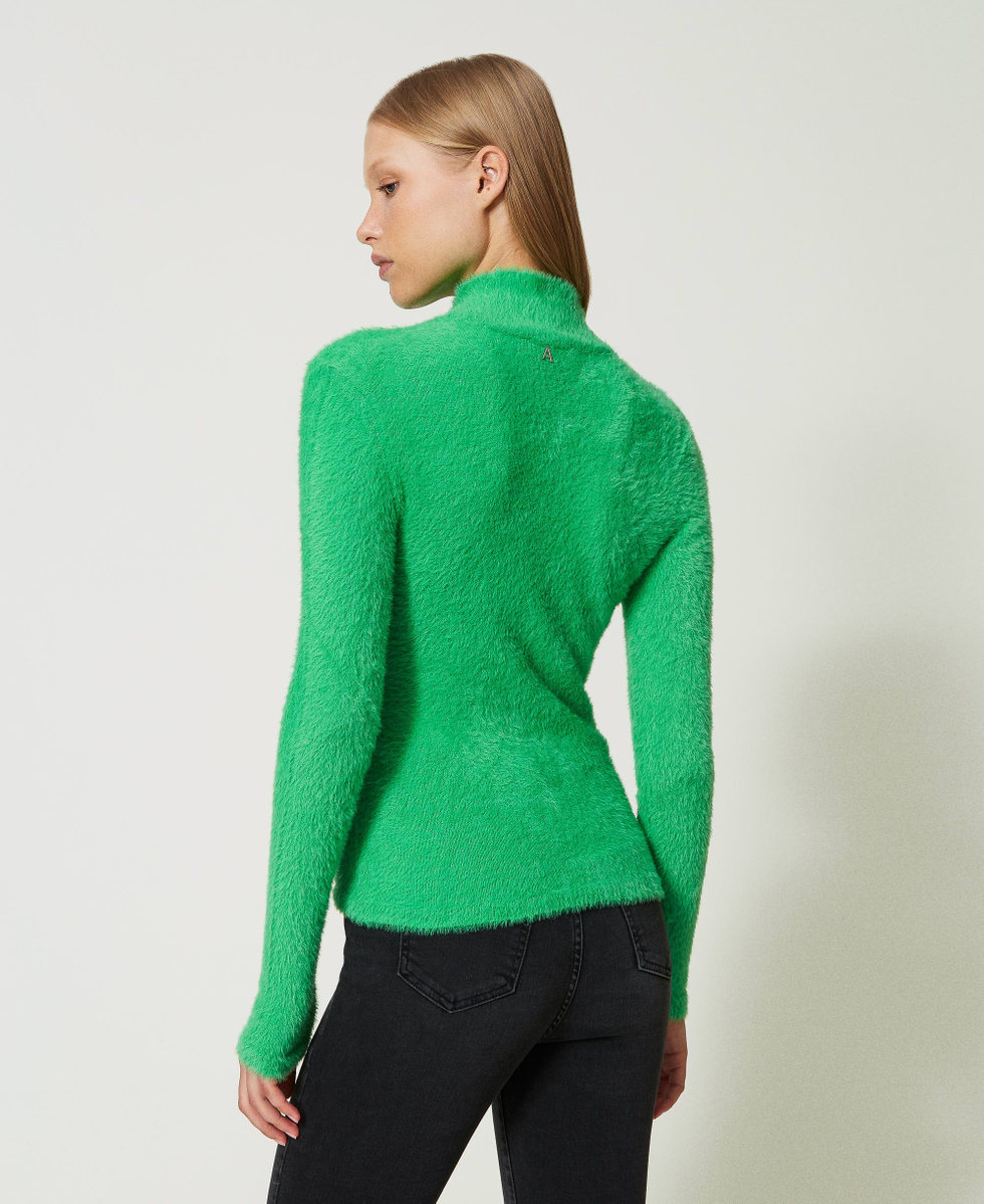 Fitted turtleneck jumper Green Bouquet Woman 232AT3070_11049_04