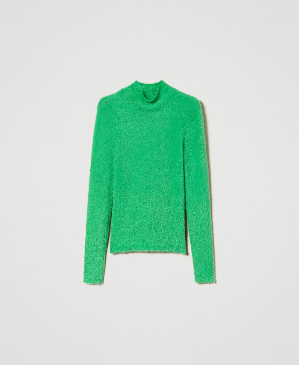 Fitted turtleneck jumper Green Bouquet Woman 232AT3070_11049_S0