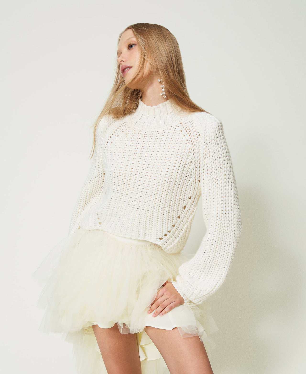 Maxi pull en laine mélangée