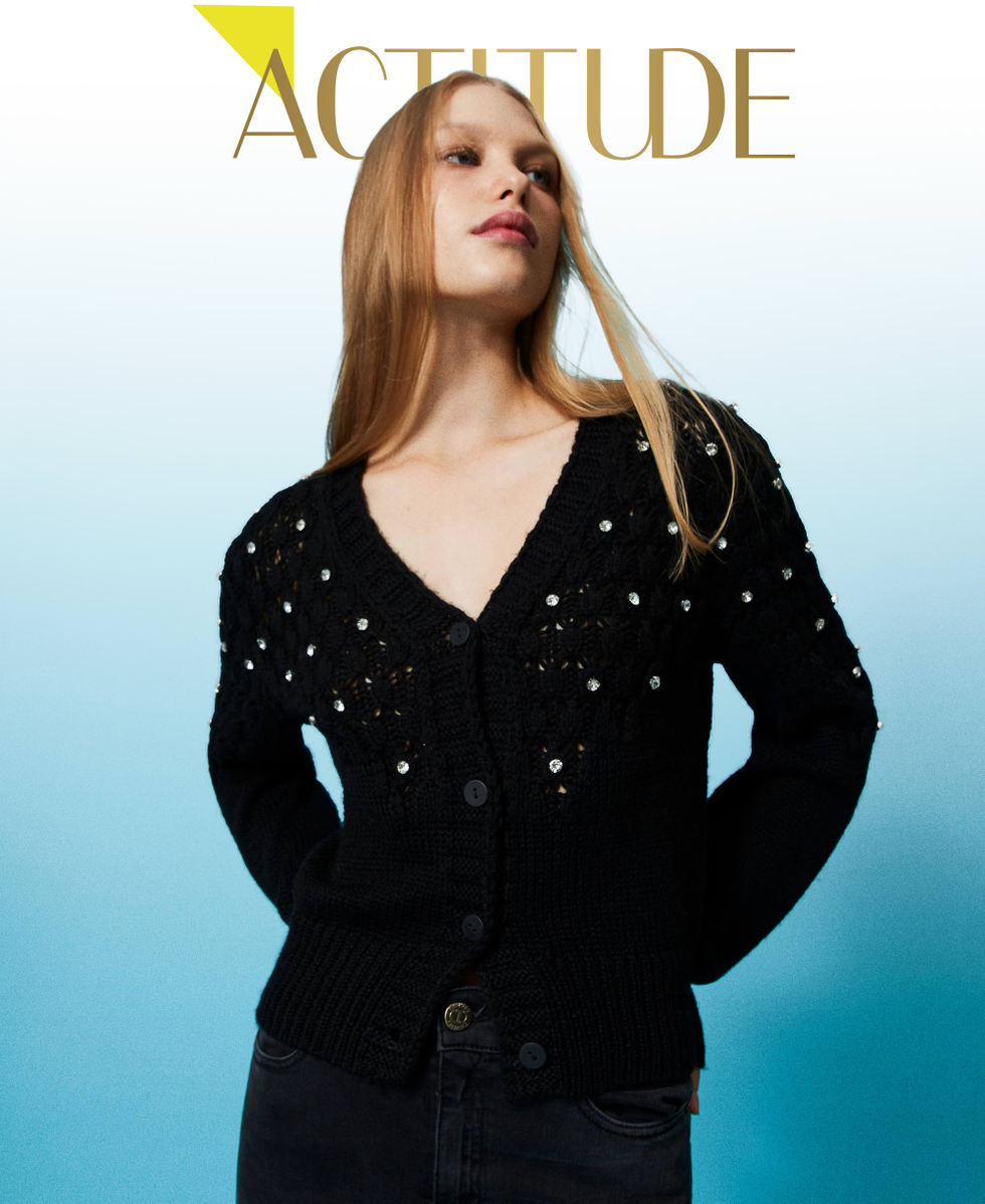 Cardigan with handmade embroidery