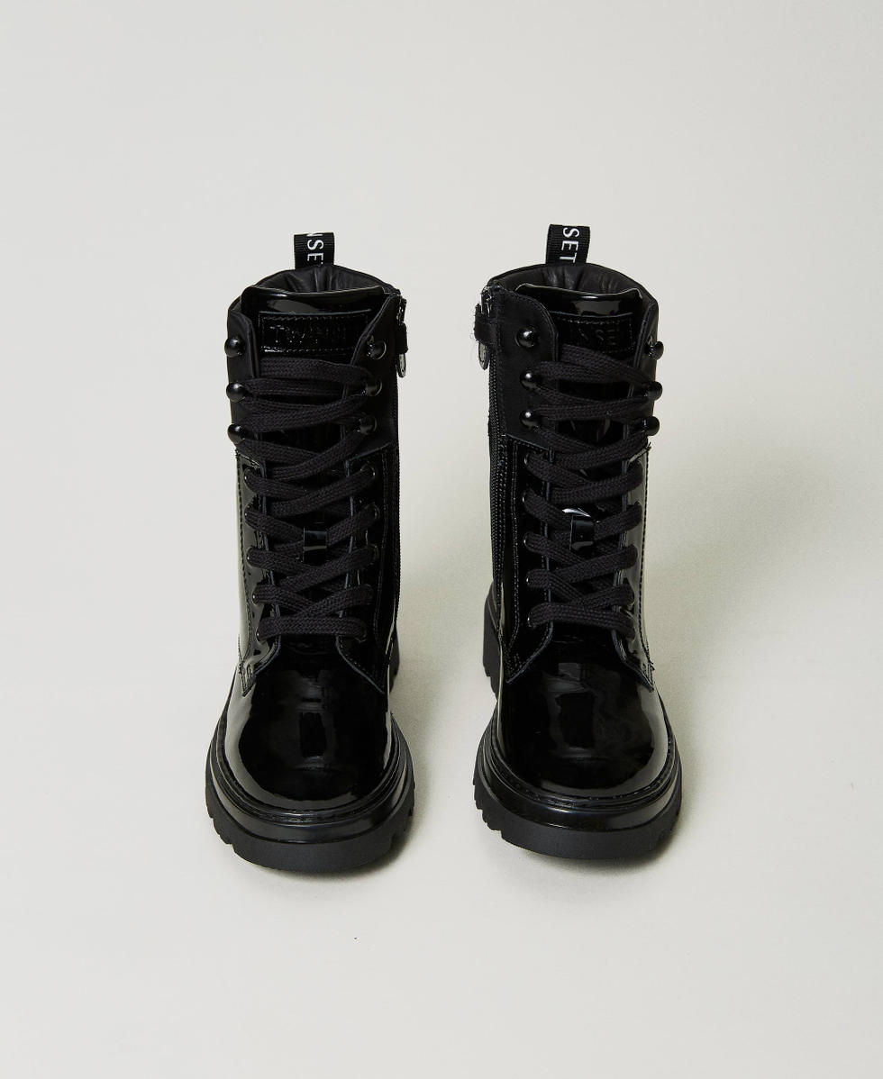 Combat boots patent leather discount