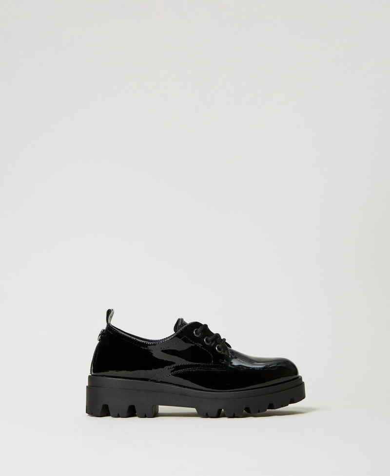 Лаковые туфли на шнуровке Черный Девочка 232GCJ062-01