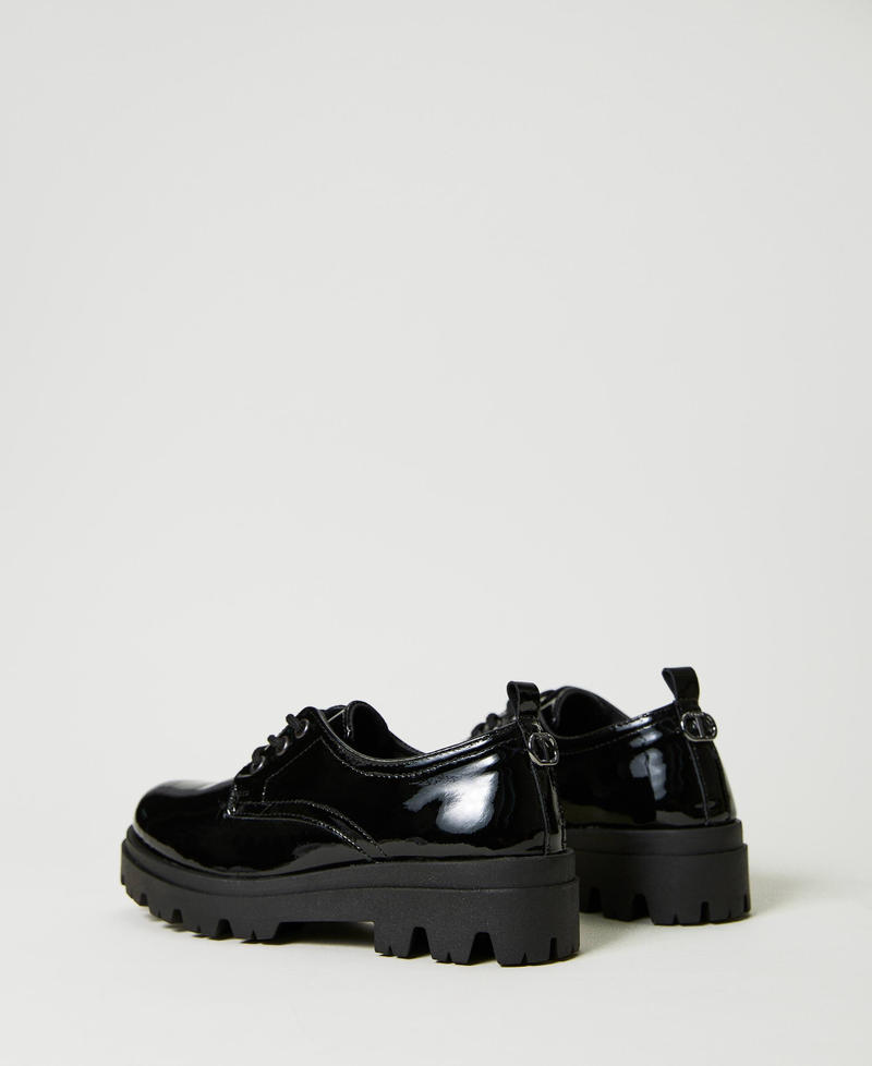 Лаковые туфли на шнуровке Черный Девочка 232GCJ062-03