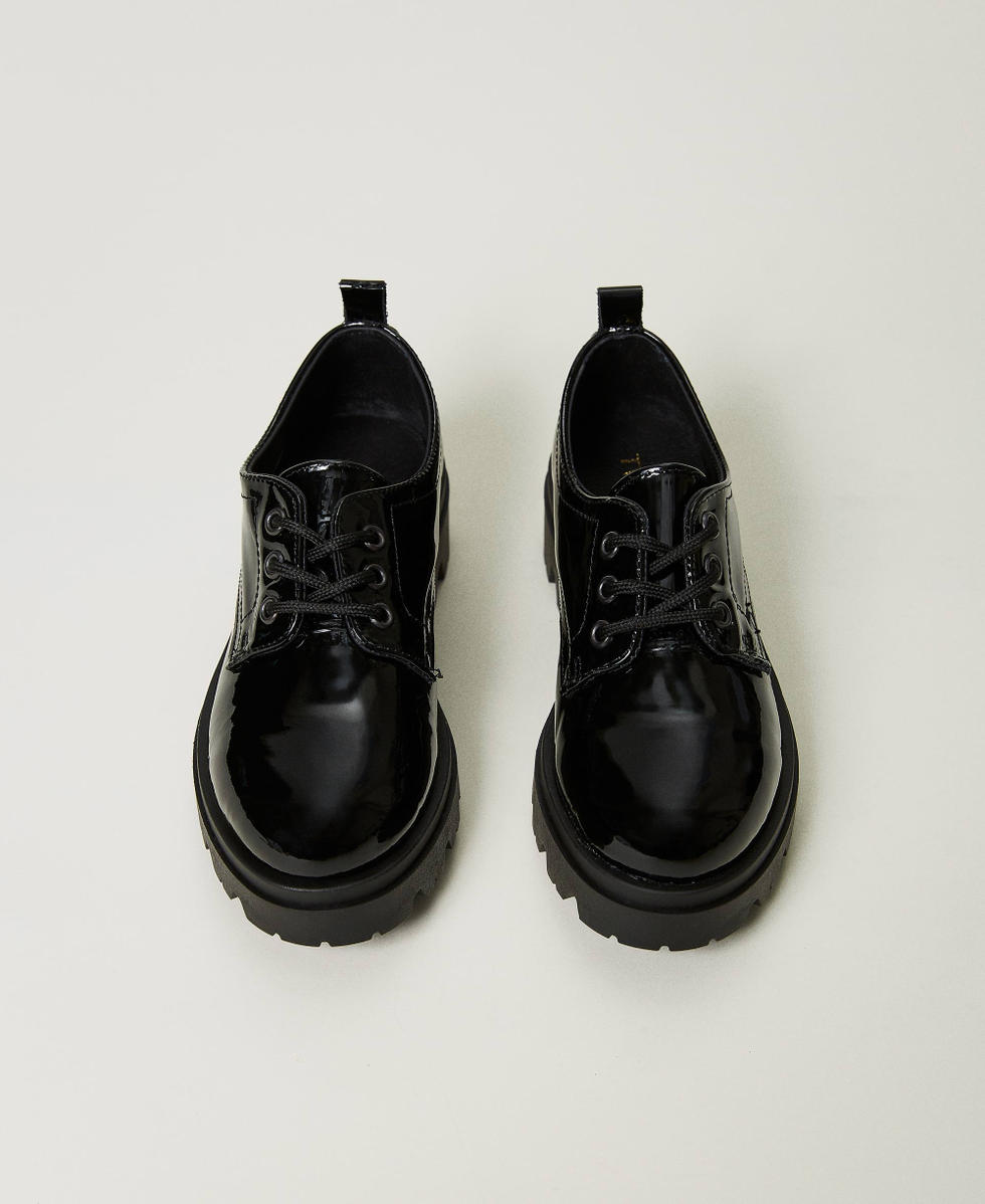 Scarpe stringate in vernice Bambina Nero TWINSET Milano