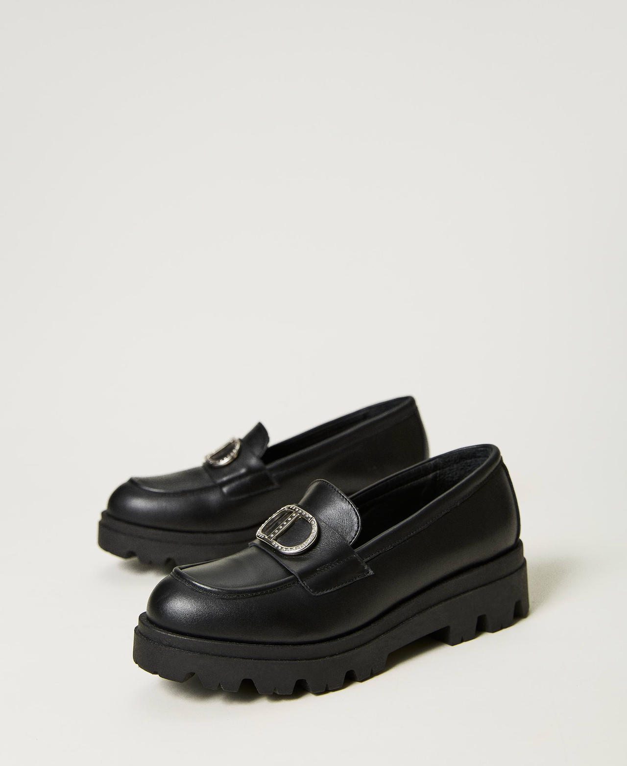 Mocassins en cuir avec Oval T