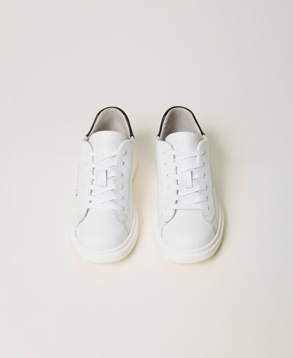 White soft leather trainers hot sale