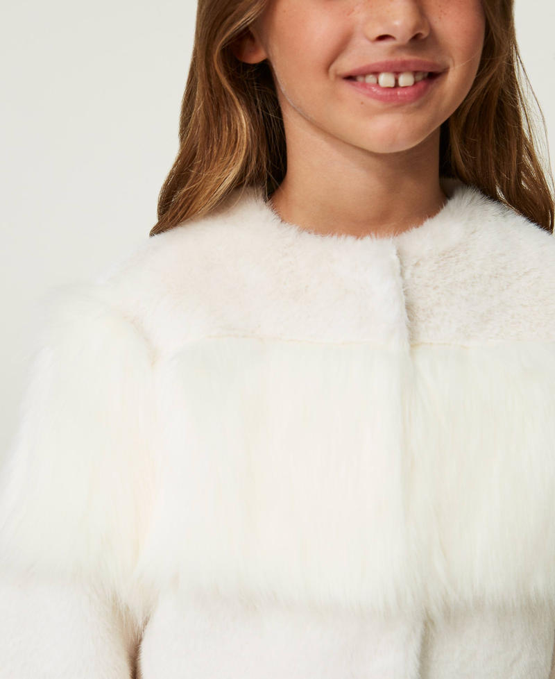 Faux fur jacket Girl White TWINSET Milano