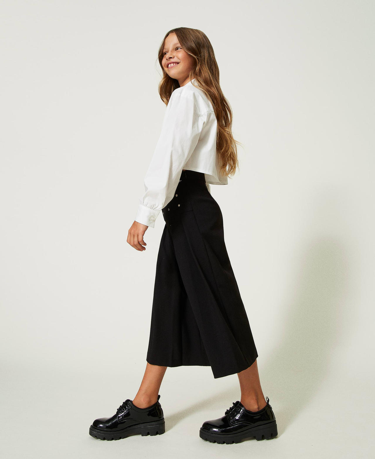 Trouser-skirt with studs