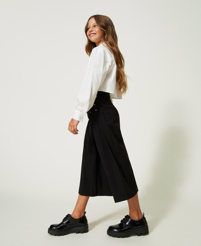 Trouser-skirt with studs Black Girl 232GJ2050-02