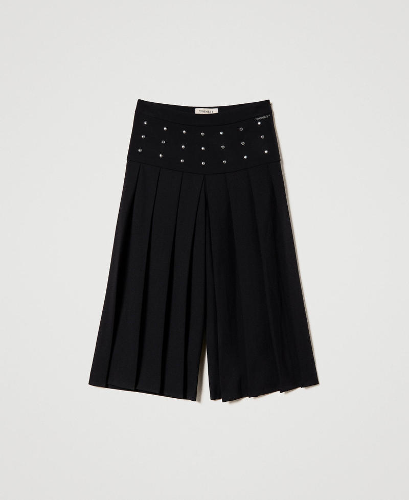 Trouser-skirt with studs