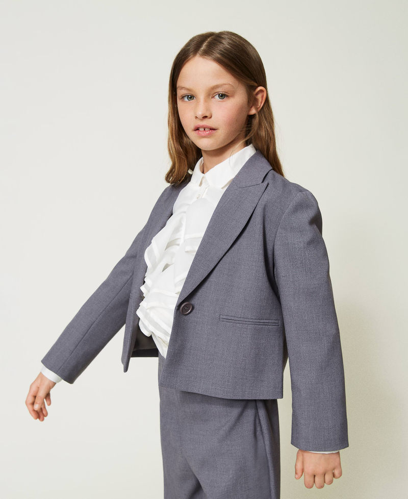 Giacca con cappuccio bambina Giacca in felpa con corna, grigio e rosa - look tradizionale elegante taglia 86/92