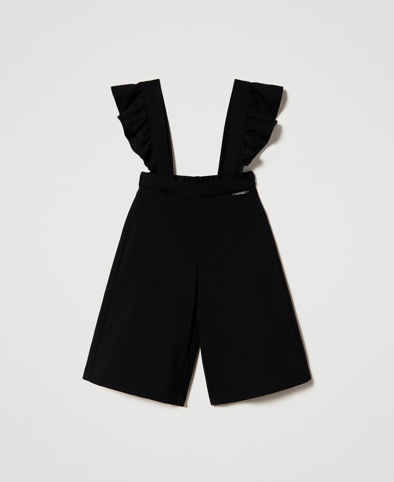 Pantalon ample avec bretelles Noir Fille 232GJ2056-01