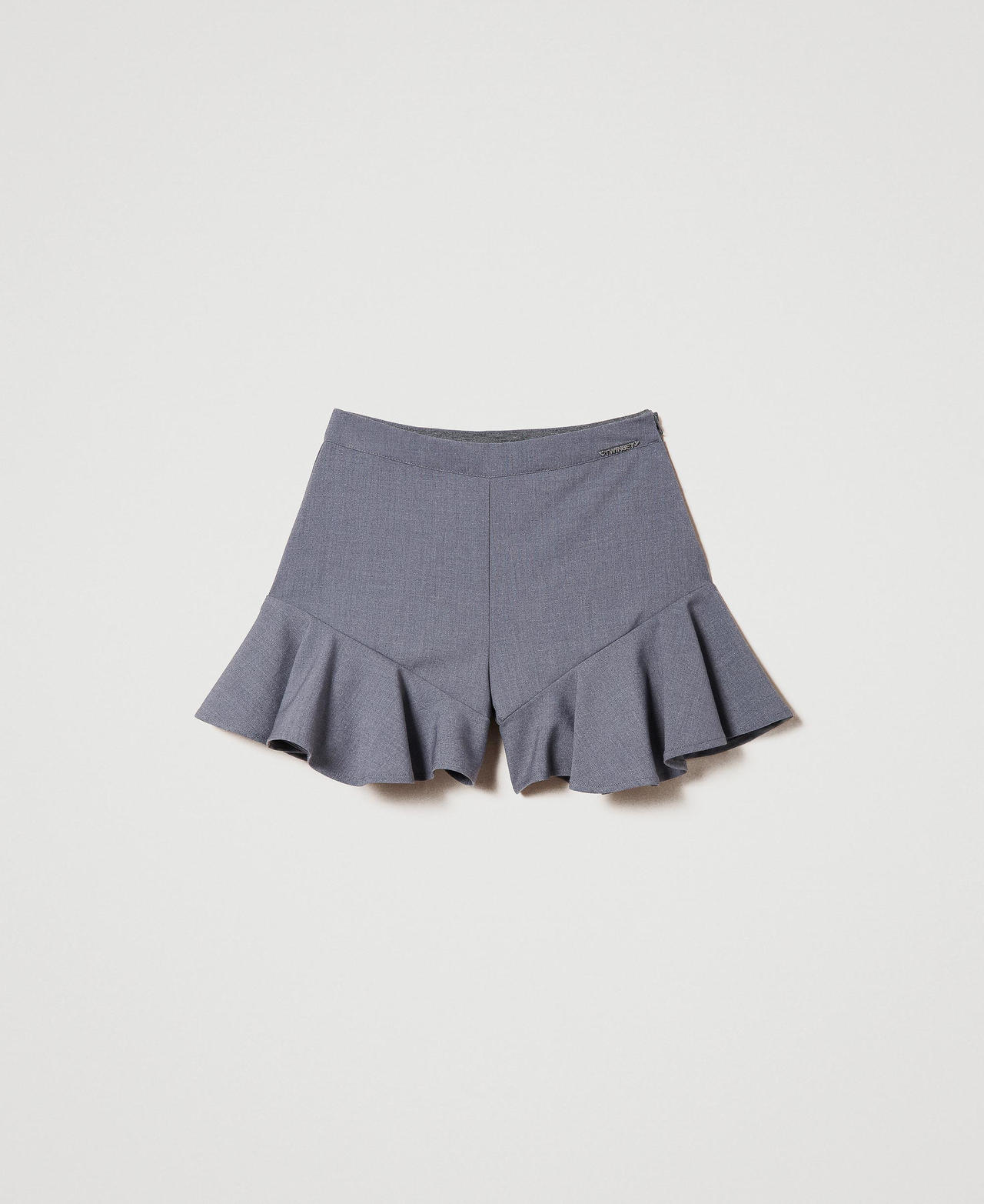 Flared shorts with flounces Melange Smoke Girl 232GJ2057-0S
