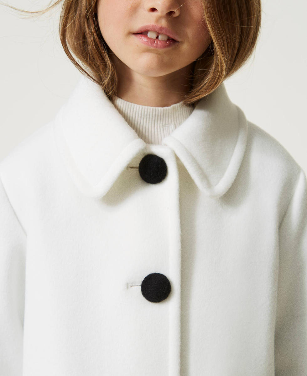 Long wool cloth coat Girl White TWINSET Milano