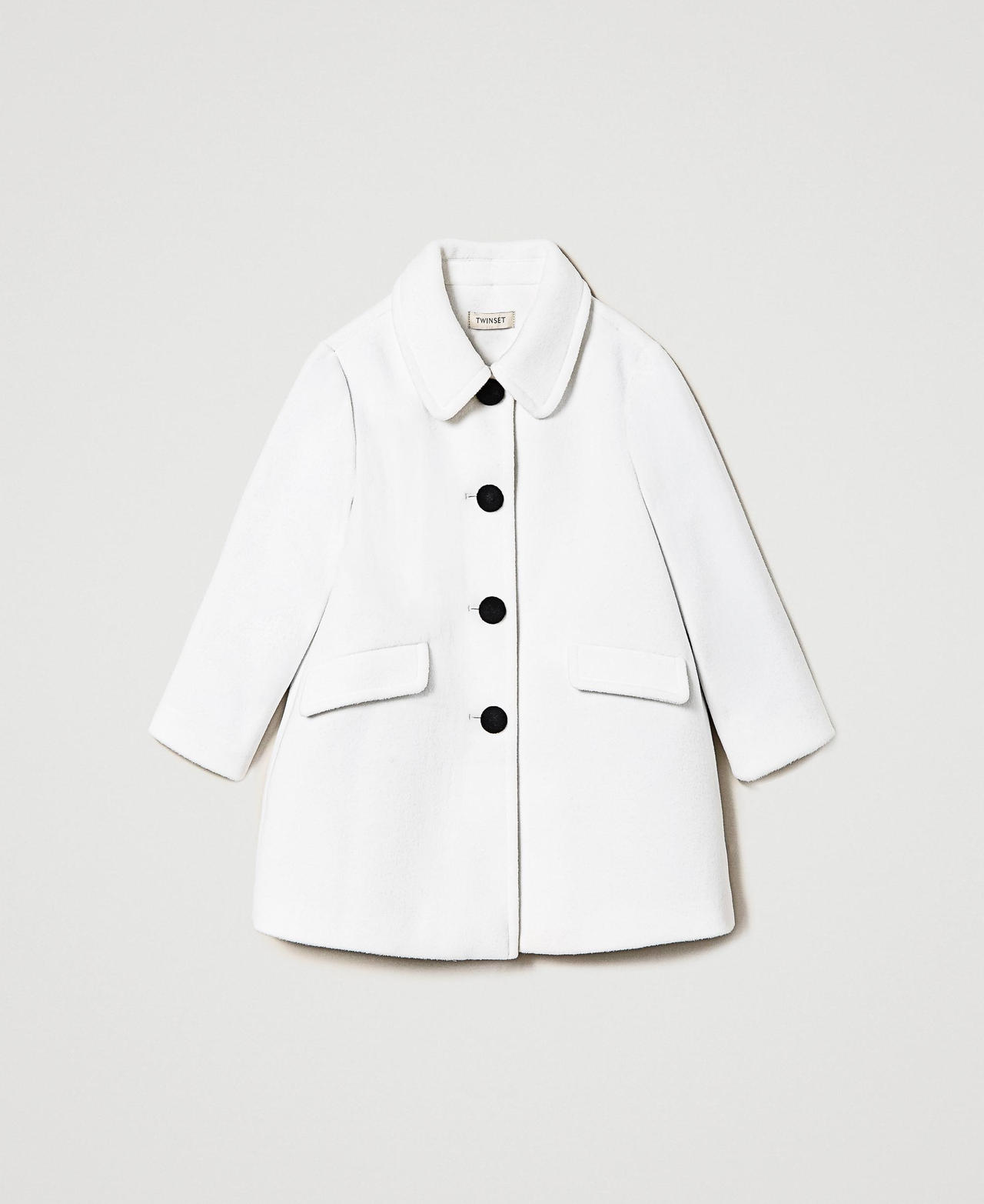 Длинное пальто из сукна Белый Снег Девочка 232GJ2060-0S