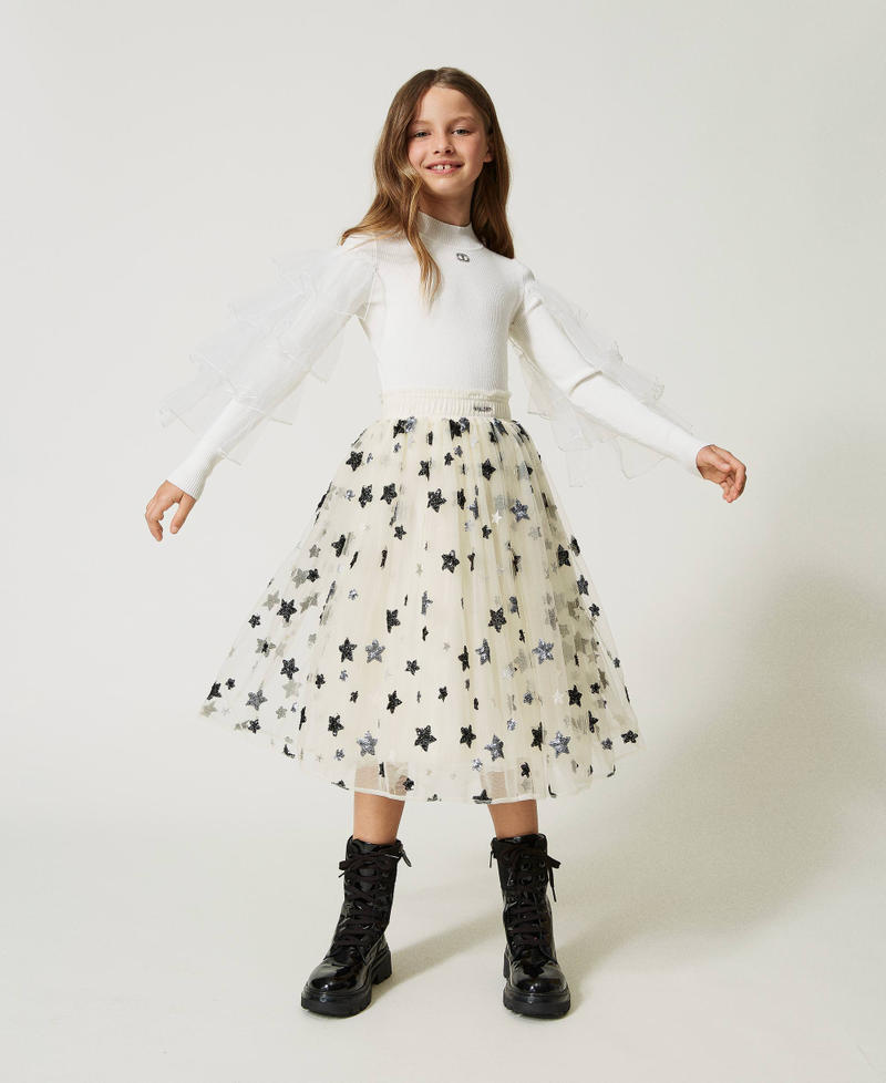 Jupe en tulle avec étoiles brodées