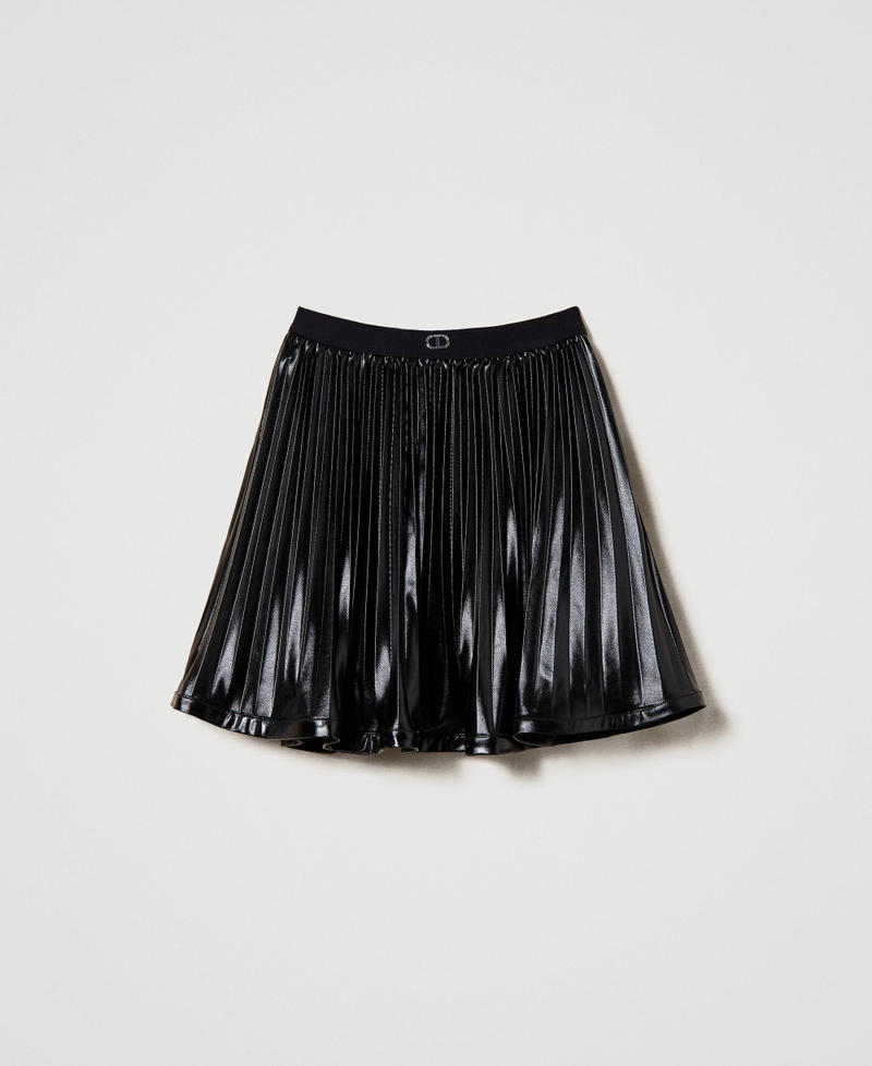 Gonna mini in pelle, nero | Intrend