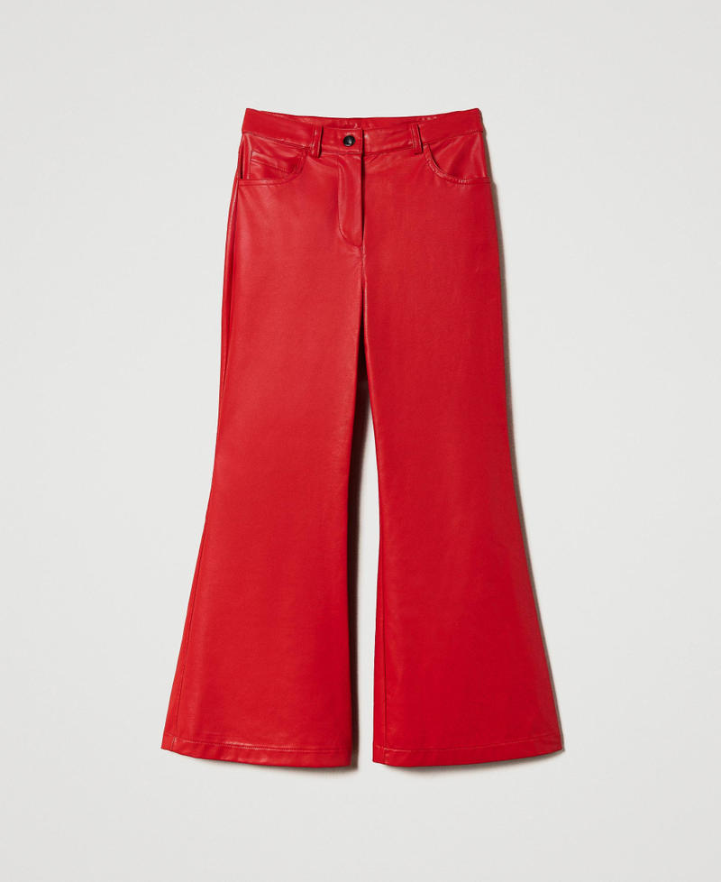 Расклешенные брюки с полимерным покрытием Ультра Красный Девочка 232GJ2081-0S