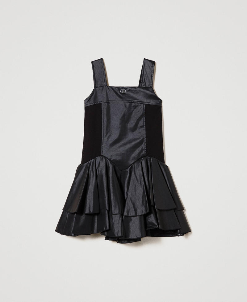 Короткое платье с оборками Черный Девочка 232GJ2082-0S