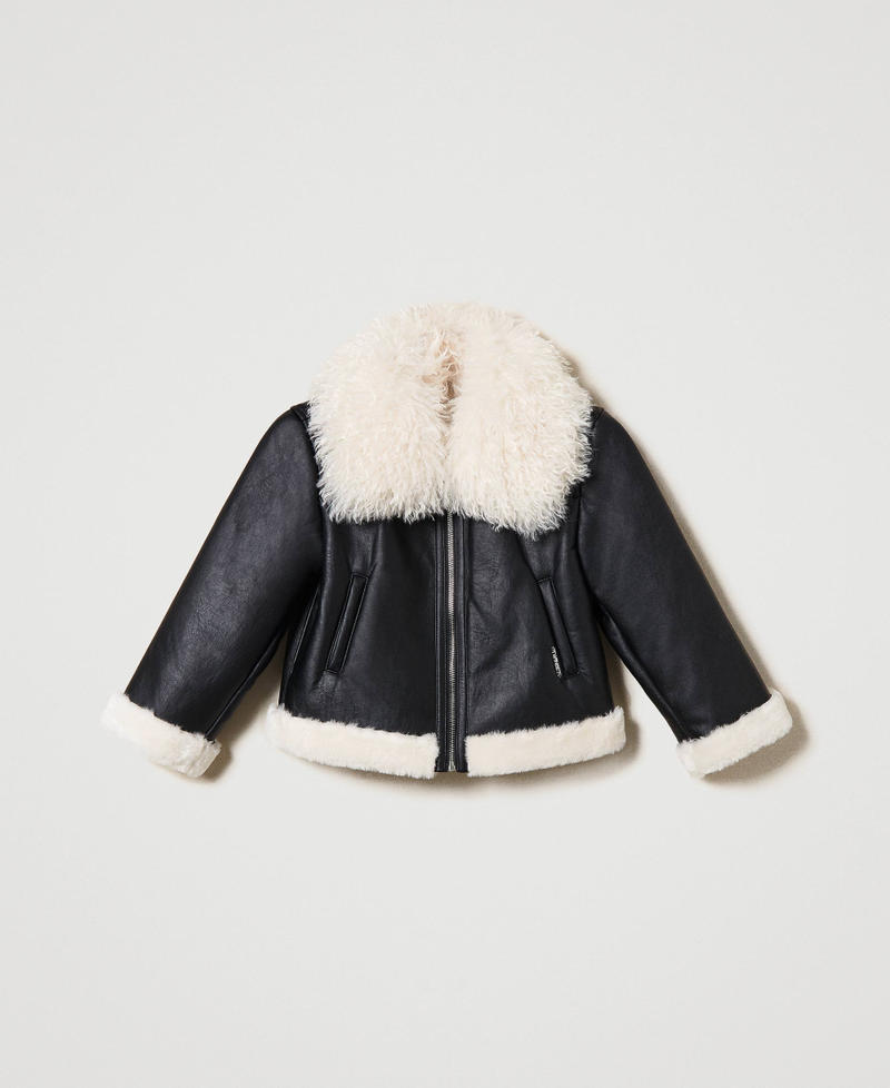Jacket with faux fur Black Girl 232GJ2083-0S