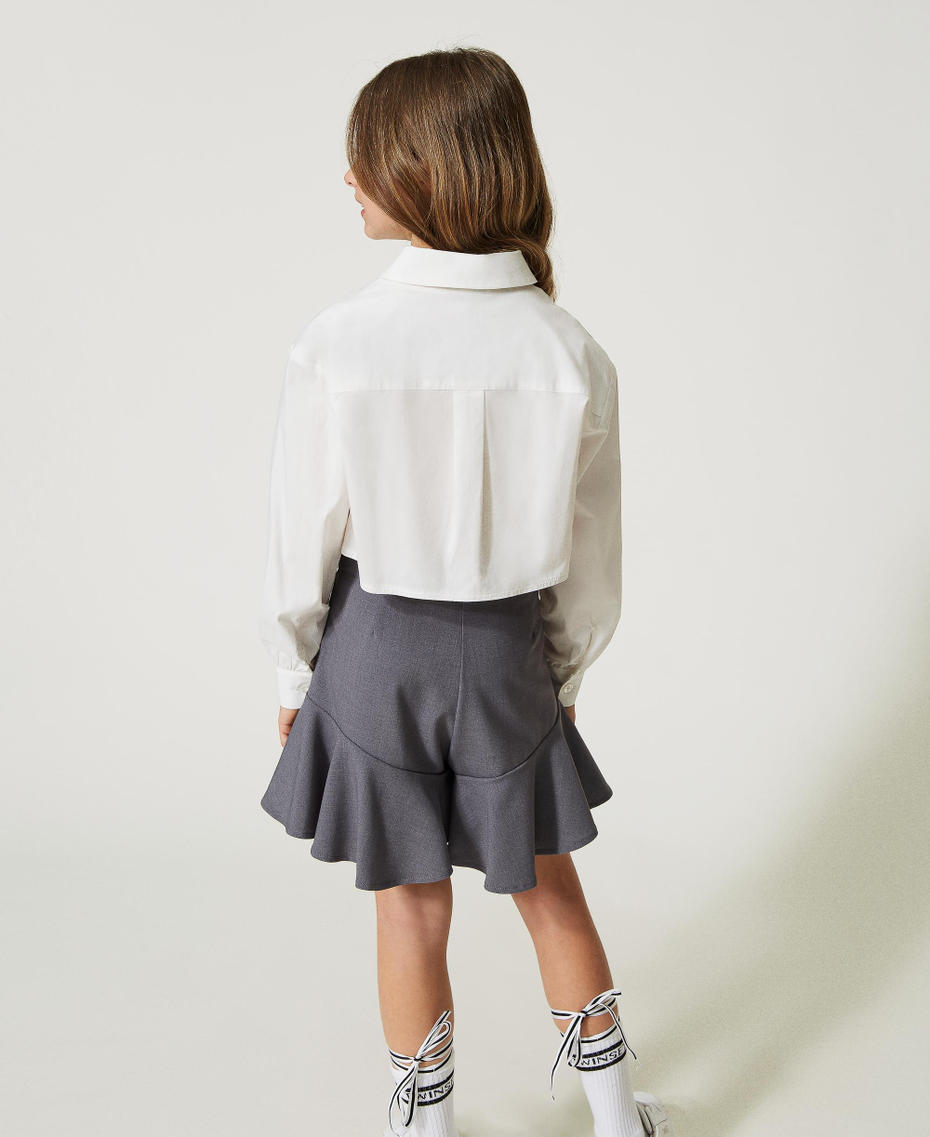 Camicia boxy in popeline Off White Bambina 232GJ2100_00526_03