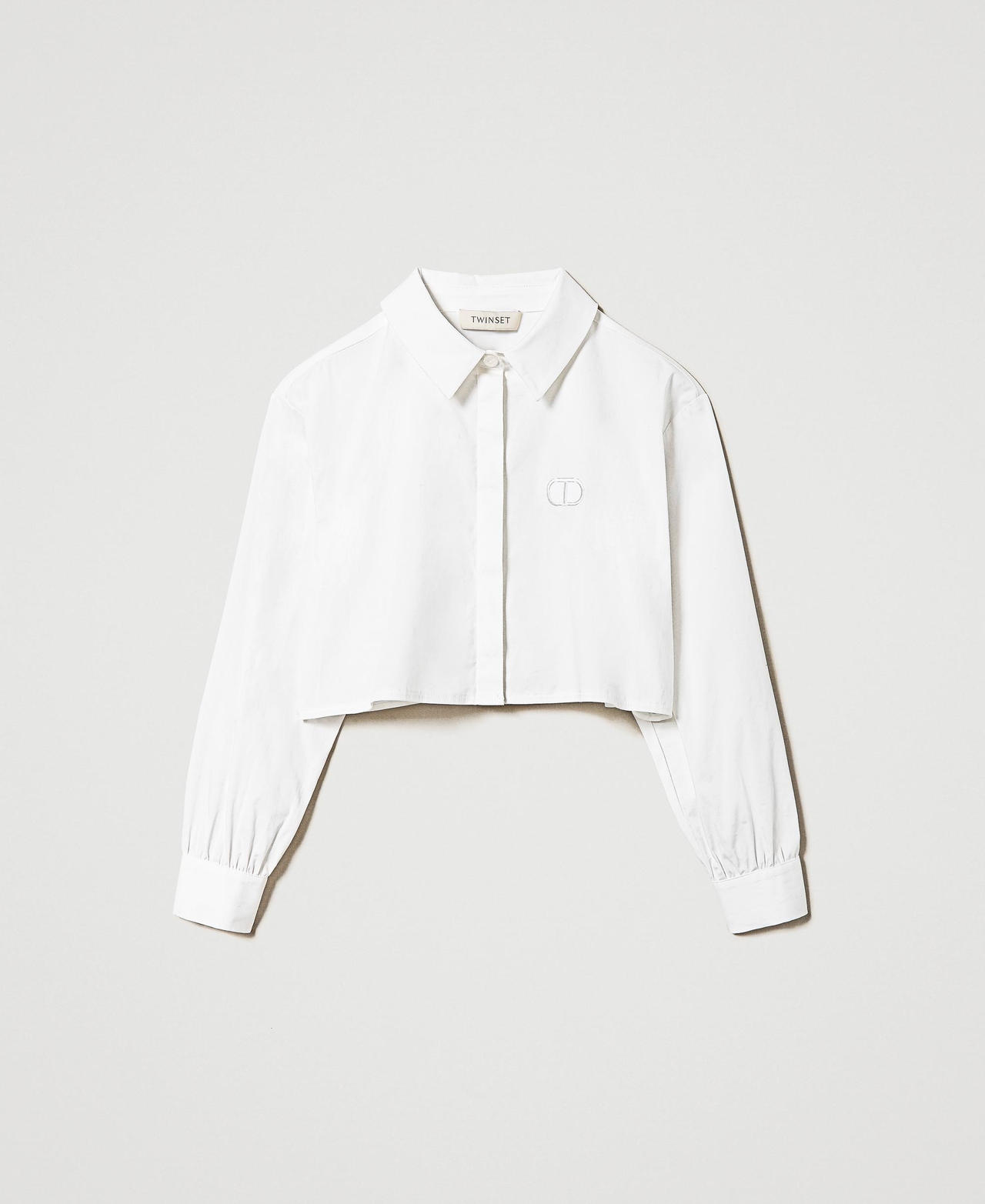 Camicia boxy in popeline Off White Bambina 232GJ2100_00526_0S