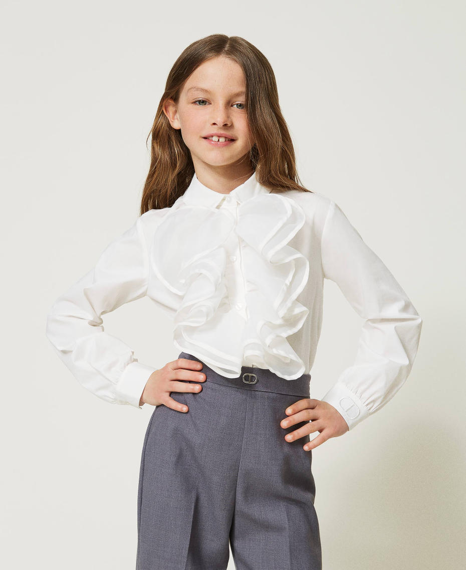 Max&Co. Camicia In Popeline Bianca Da Bambina MX0210-MX077-MX100