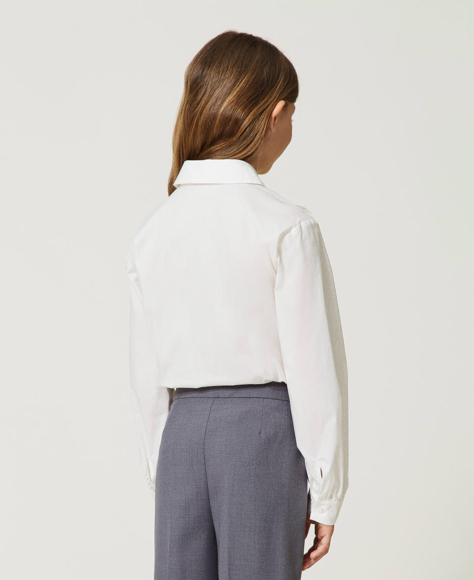 Camicia in popeline con balze