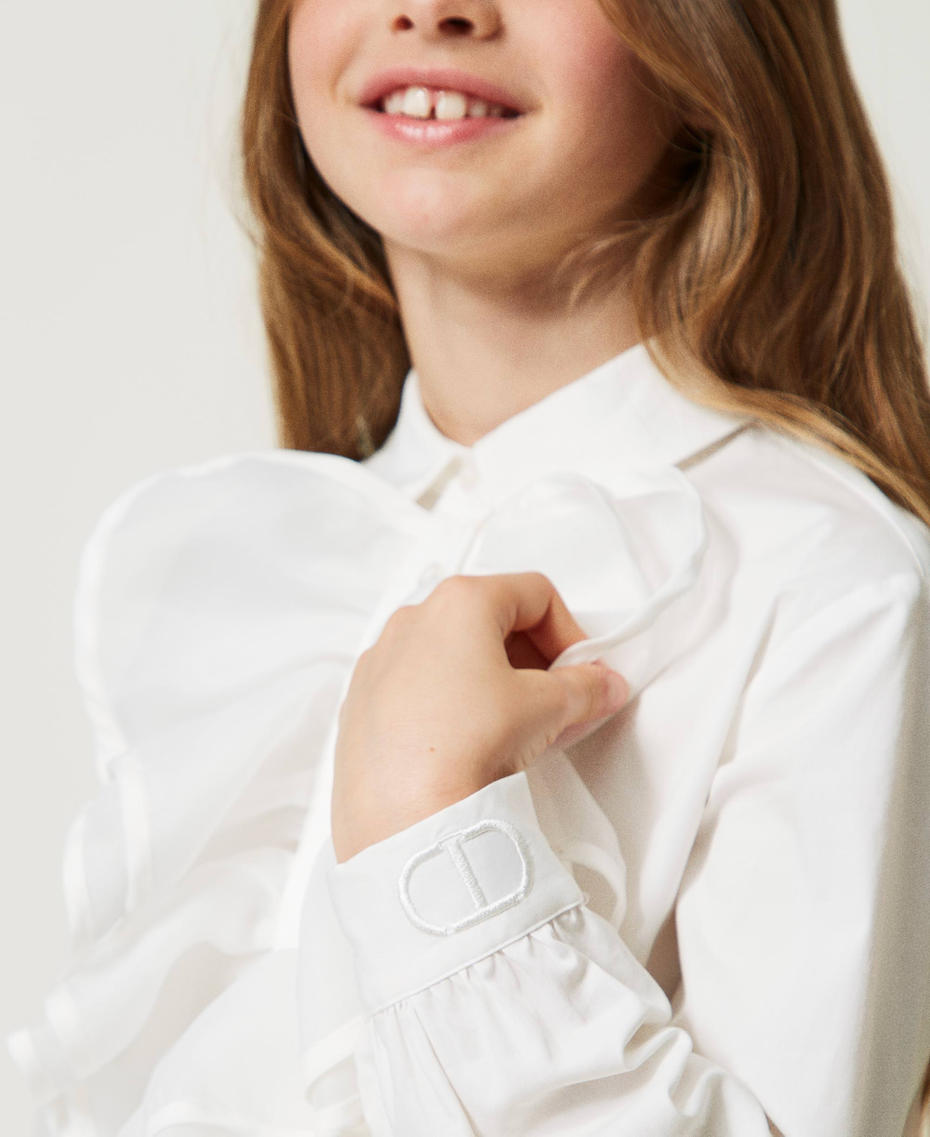 Camicia in popeline con balze