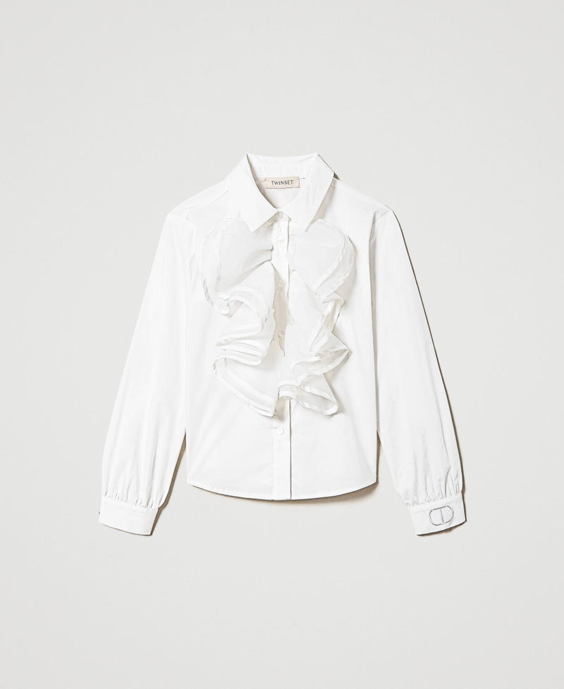 Poplin shirt with flounces Off White Girl 232GJ2101-0S